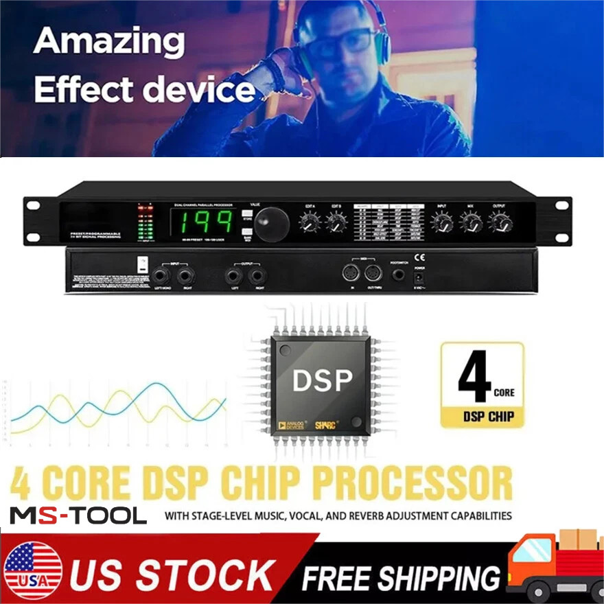 Audio Processor Equalizer Digital Reverb Multi Effect Professional DSP Proces1b