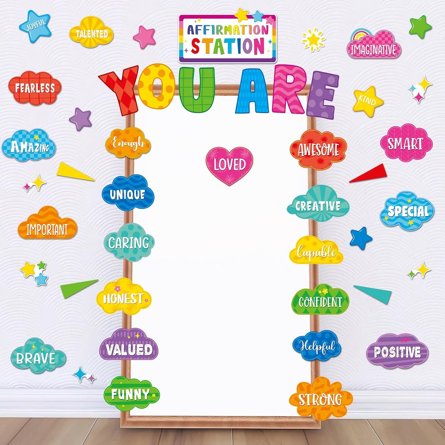 45pcs Bright Affirmation Station Bulletin Board Set Motivational [Multiple]