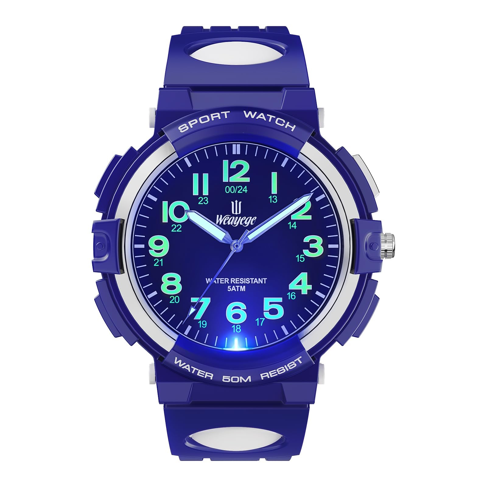 Kids Watch Analog with 7 Colorful Night Lights Boys Girls Waterproof Soft, 4-17