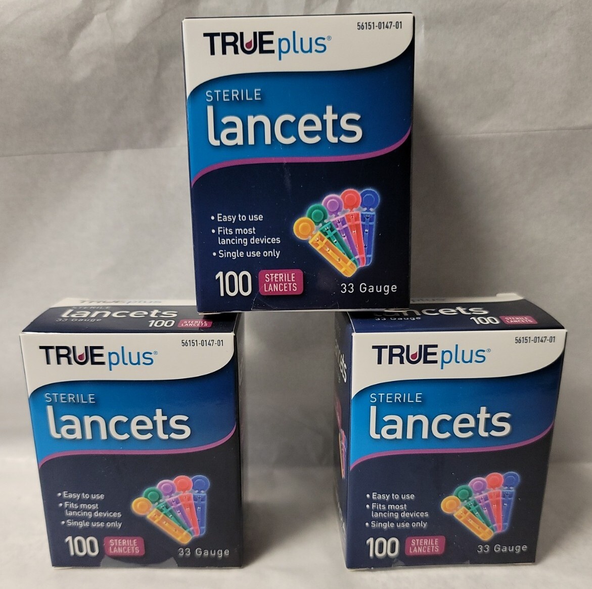 TRUEplus Sterile Lancets 33 Gauge 300 Count Exp 12/01/2024 Free Shipping