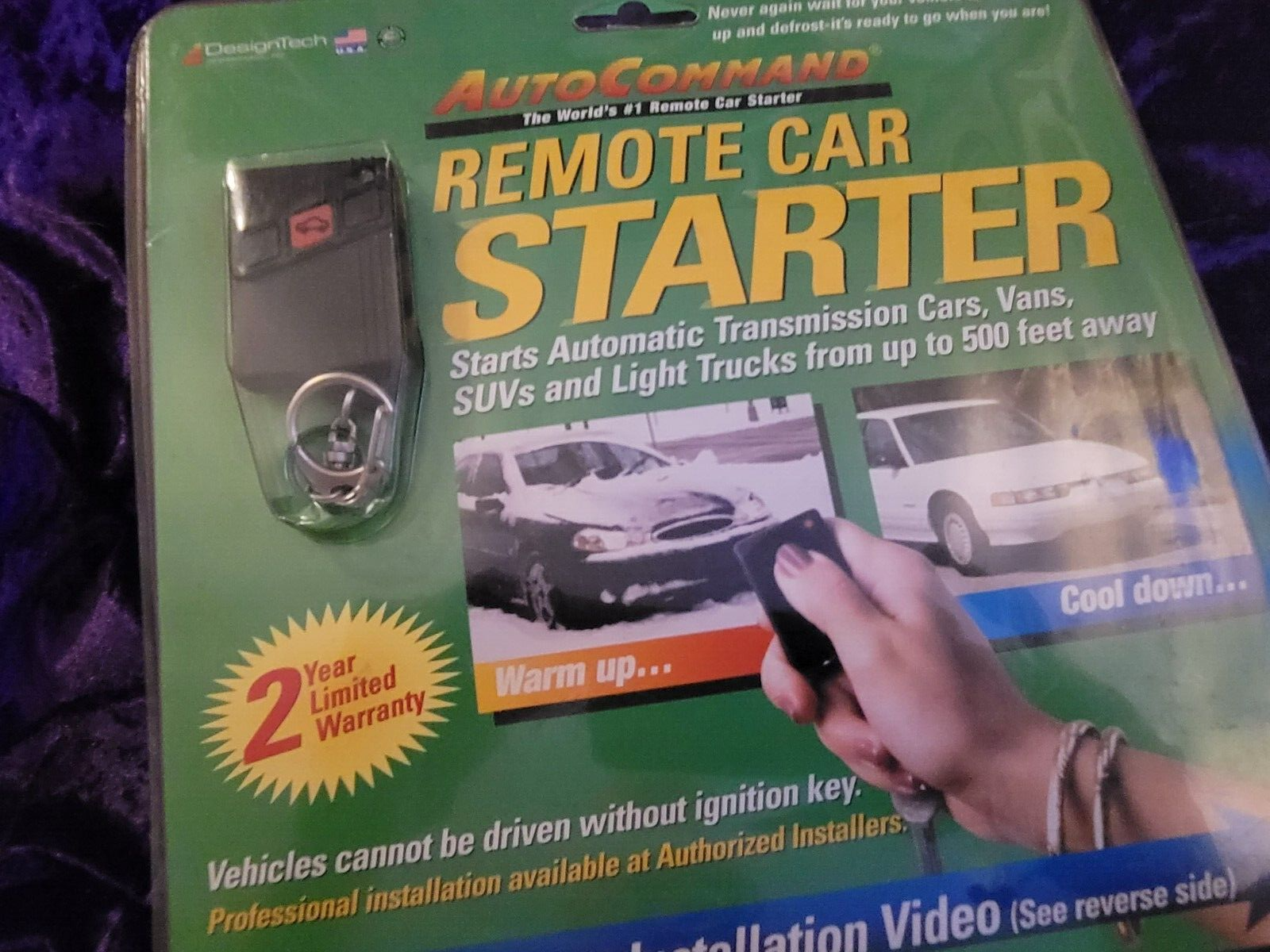 NEW - Design Tech AutoCommand Remote Car Starter Module Model #23923 + VHS TAPE