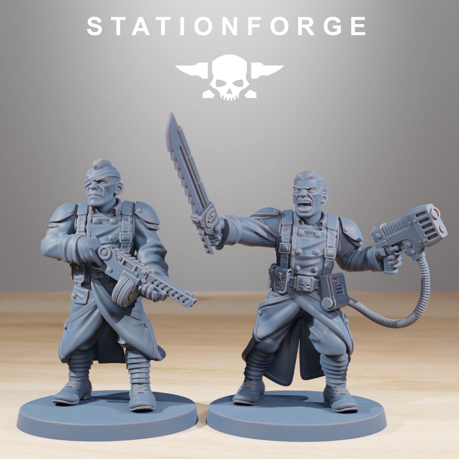 Grim Guard Combatants (10 Models) 3D Printed Miniatures Station Forge 16k