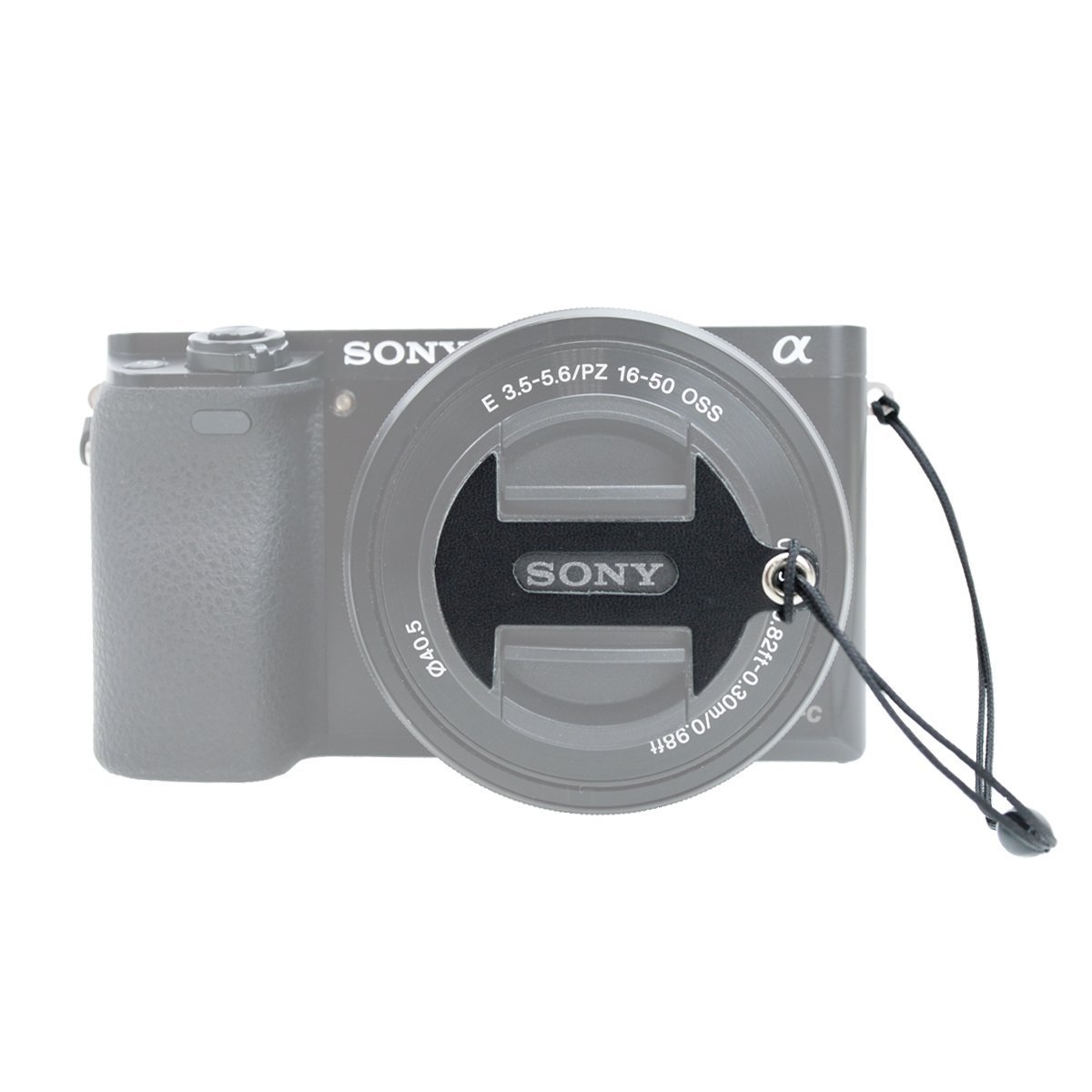 2x 77mm Leather Stickers Logo Cut Out Lens Cap Holder-Sony A7III/A7R III/A9/A7R