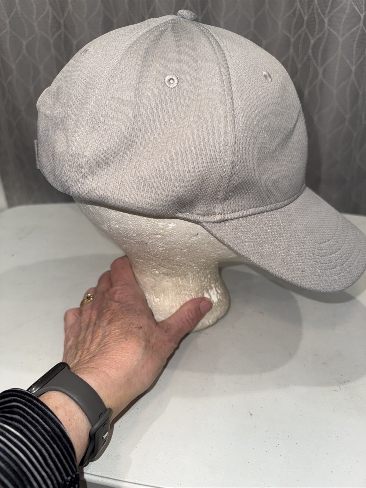 Orange theory Logo in orange on Gray Polyester Hat Cap Hook Loop EUC