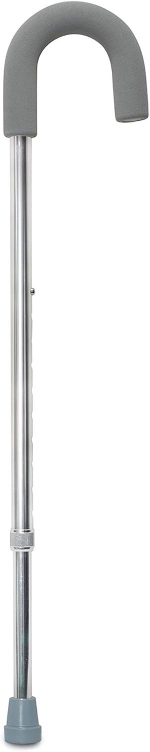 McKesson Aluminum Round Handle Cane, 28.75" to 37.75" H, Silver