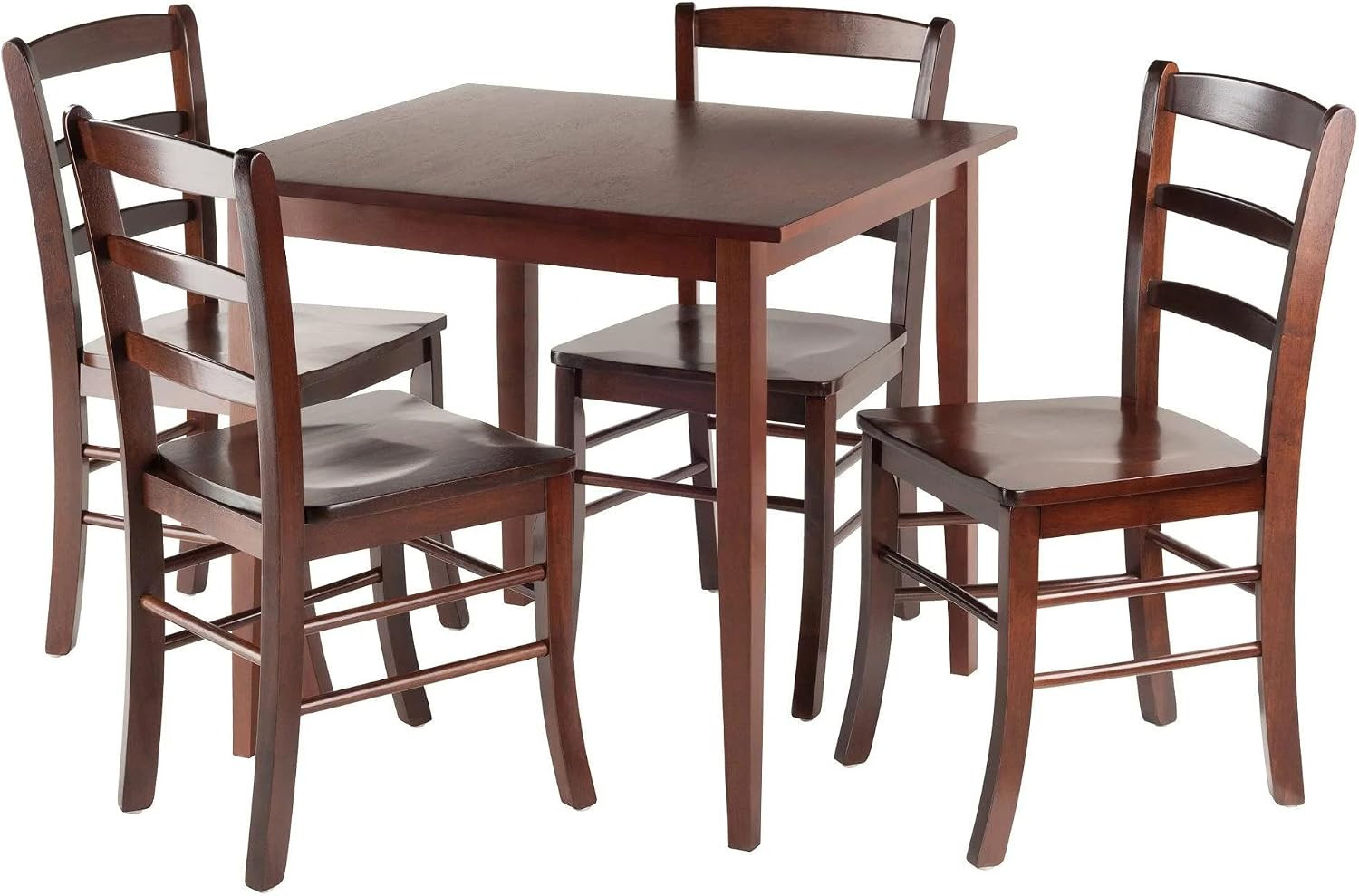 Groveland Square Dining Table, 4 Chairs, Antique Walnut