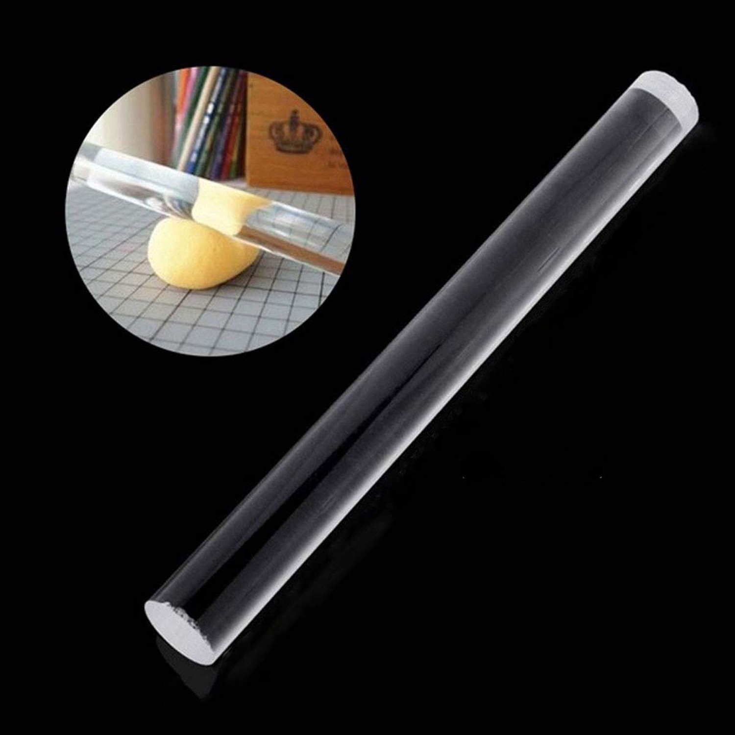 Acrylic Rolling Pin Clear Solid Clay Tool for Shaping, Smoothing, Modelling, ...