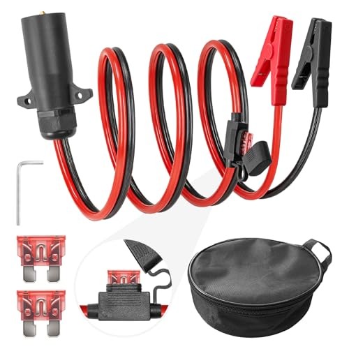 7 Way Trailer Plug to Alligator Clips Cable,10AWG 7 Pin Power Access to O-Ring