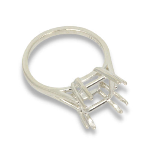 Princess Square Basket Style Pre-notched Ring Mounting