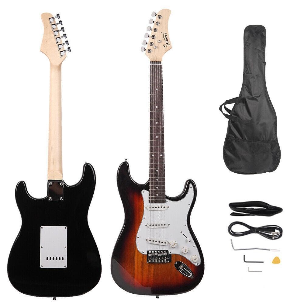 Glarry Rosewood Fingerboard Sunset Practice Electric Guitar Set  Xmas Gift