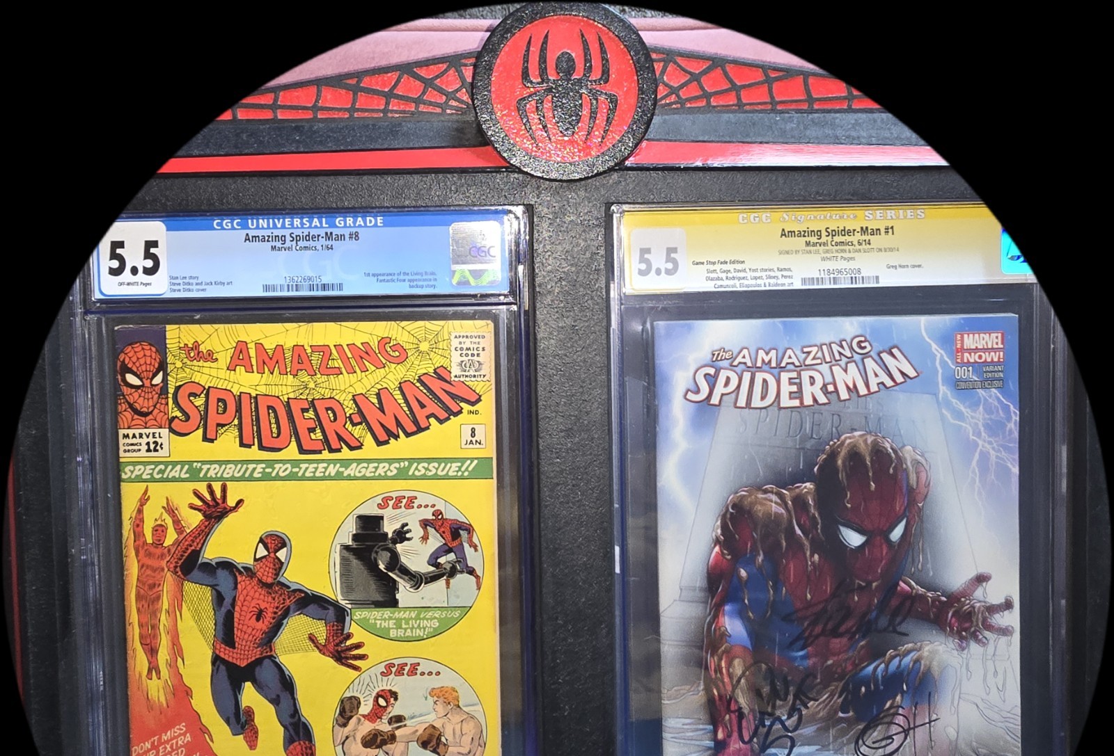Double Graded Comic Book Frame Black CGC forGraded Comics SPIDER-MAN CUSTOM OOAK