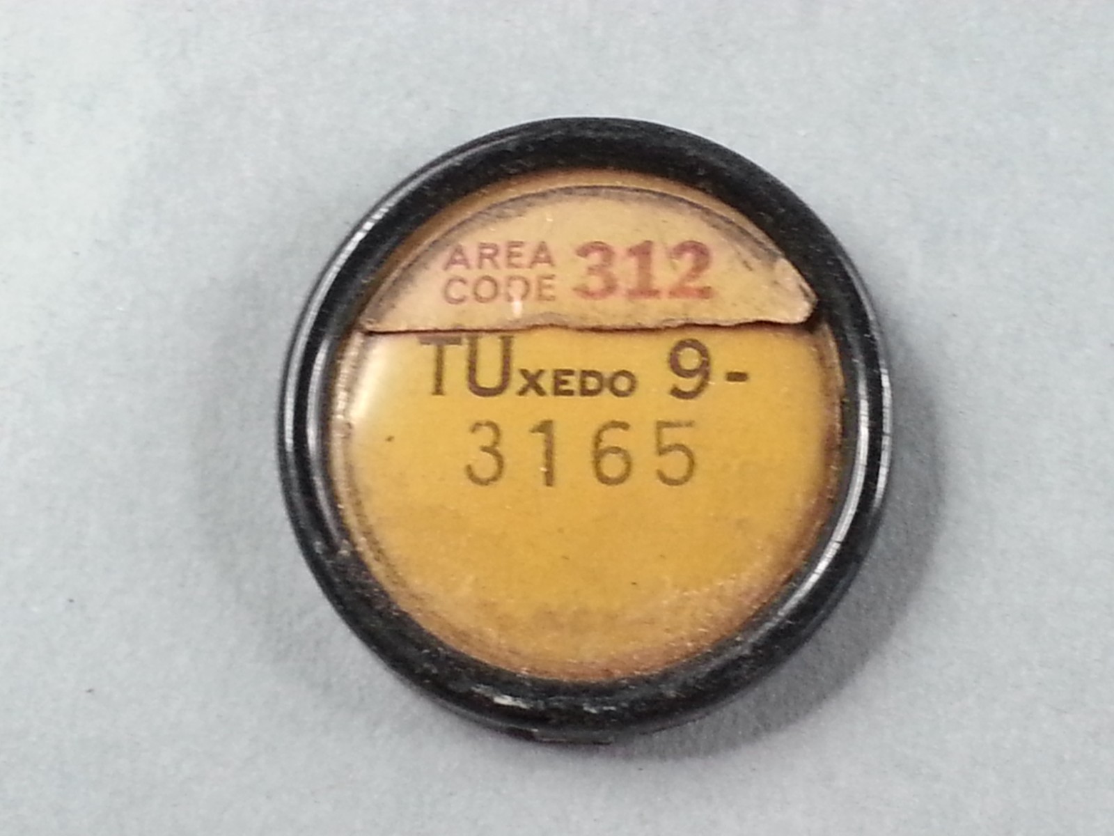 Antique Center Telephone Dial Rotary Number Cover 312-889-3165 Chicago Illinois