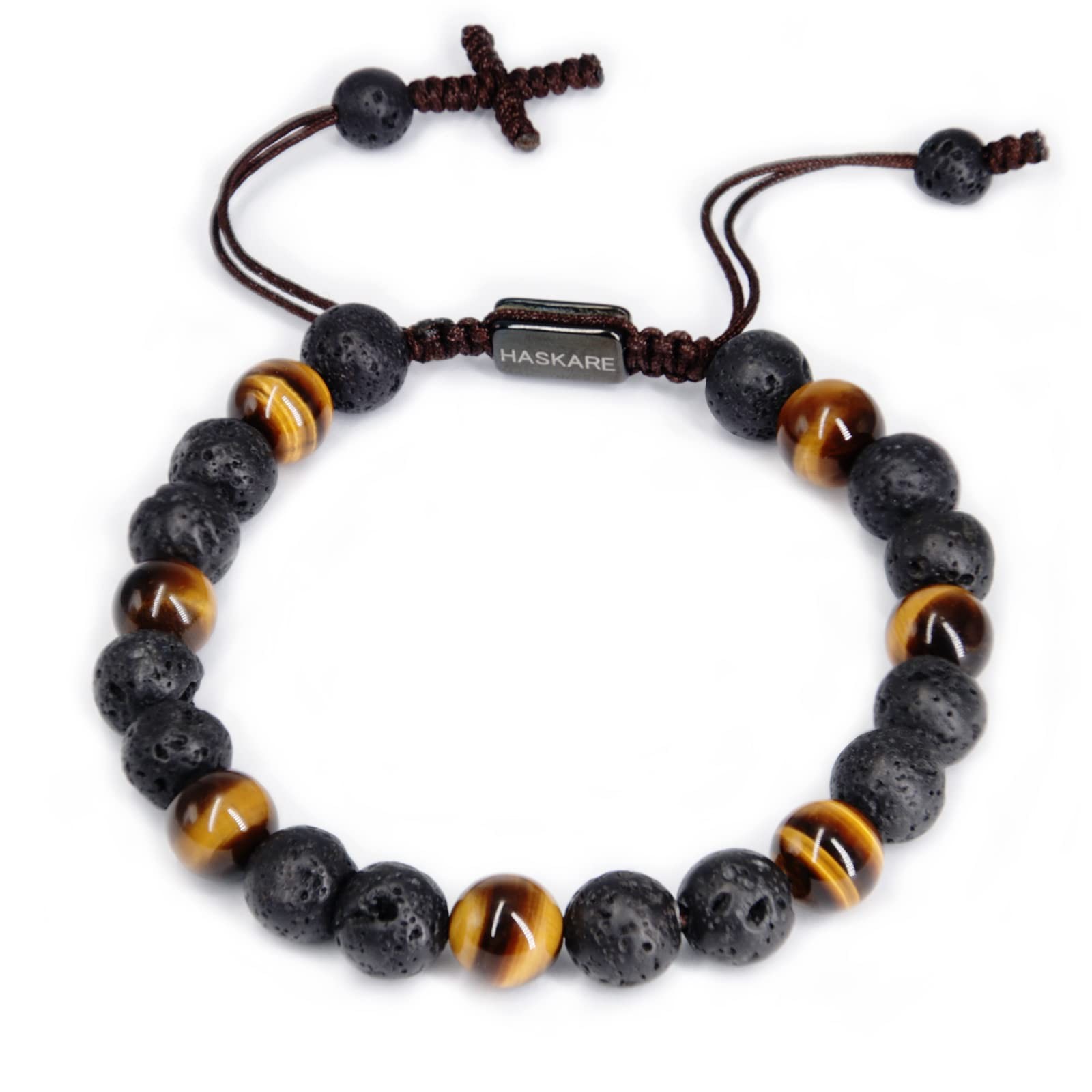 HASKARE Triple Protection Crystal Bracelets for Men, Premium Large, Black