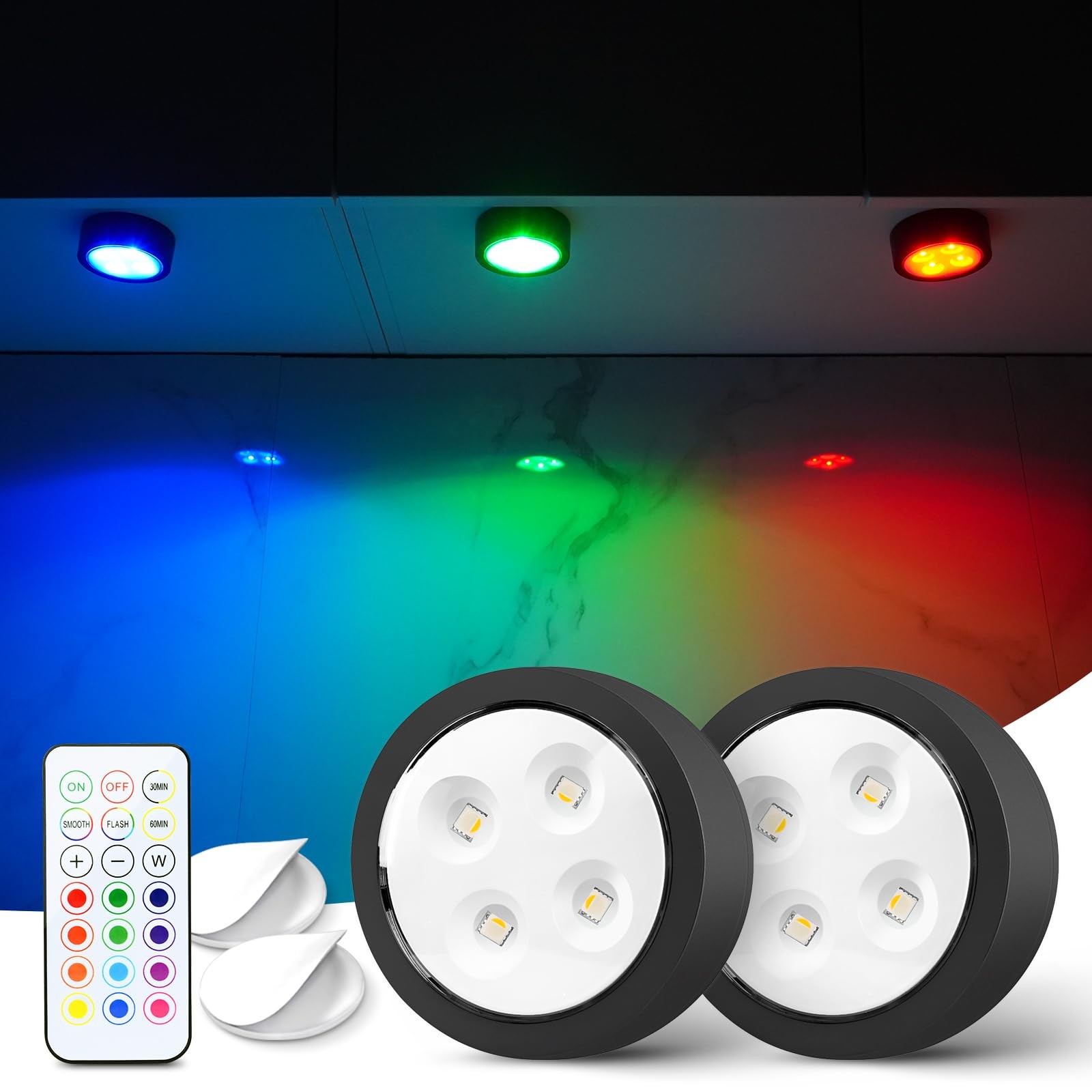 Stick on Lights with Remote Shelf Lights Battery Operated Push Lights Small L