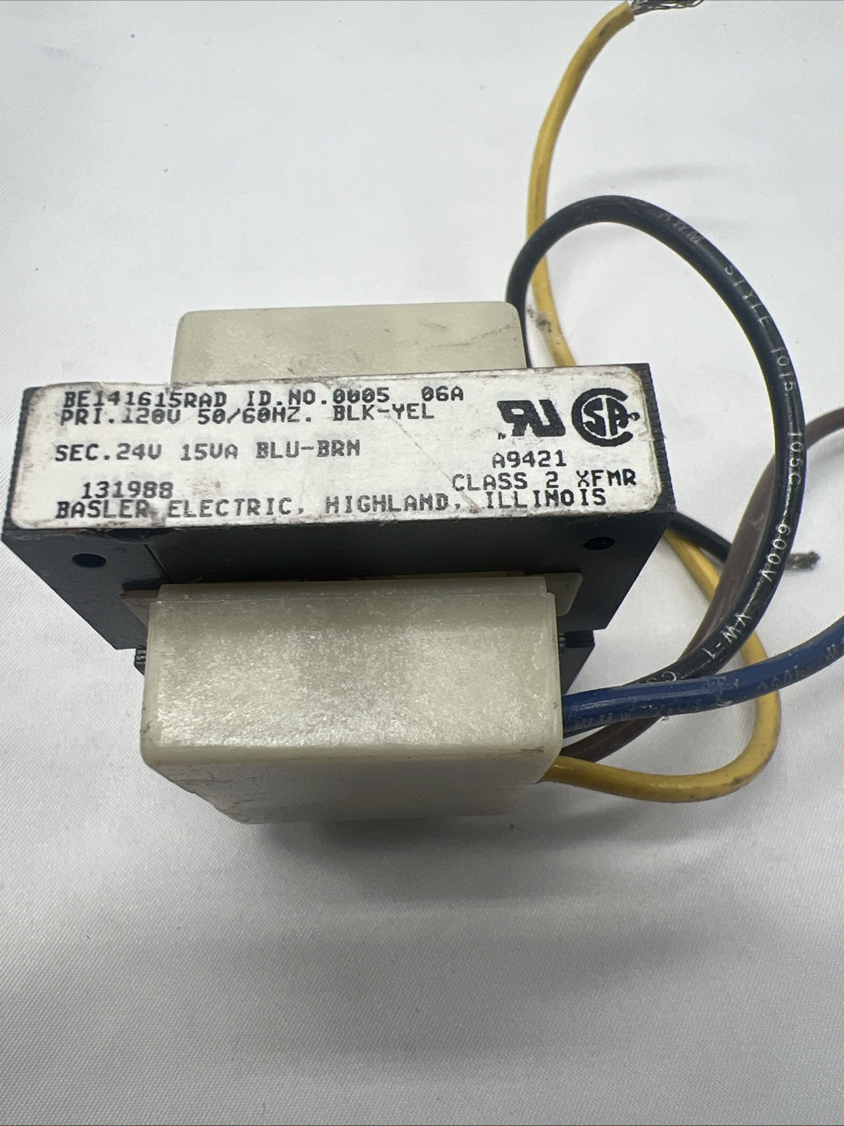 BASLER BE141615RAD TRANSFORMER 120V 50/60HZ