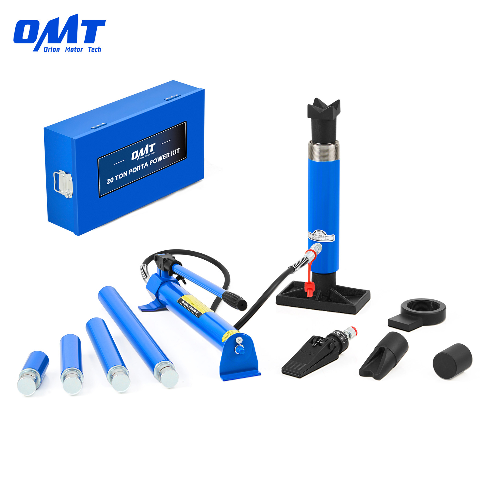 OMT 20 Ton Porta Power Hydraulic Jack Auto Body Frame Repair Kit Hand Pump