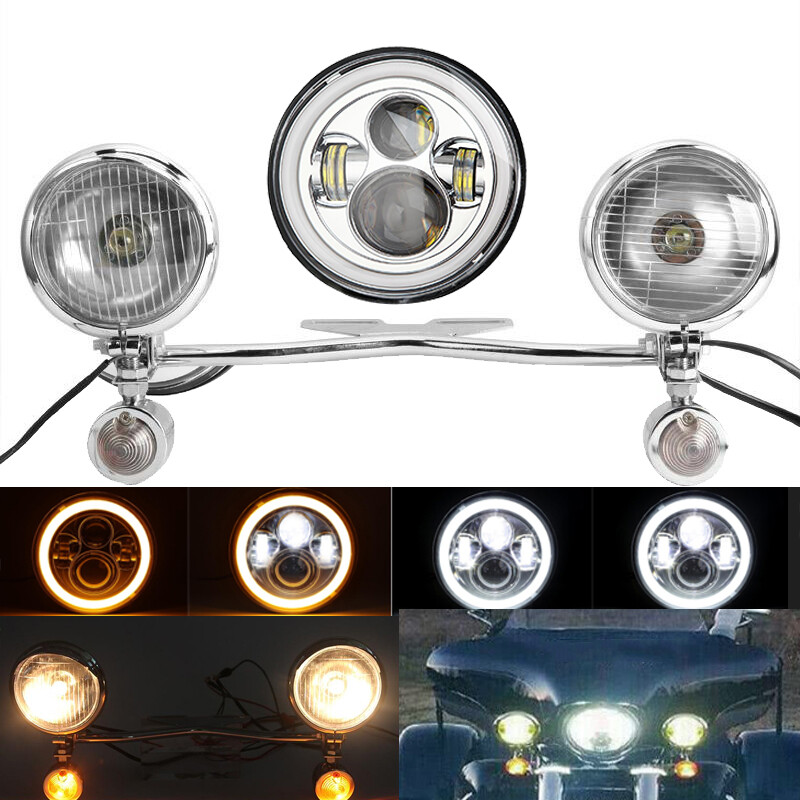 7" LED Headlight Passing Lights Bar for Kawasaki VN Vulcan 500 750 800 900 1700