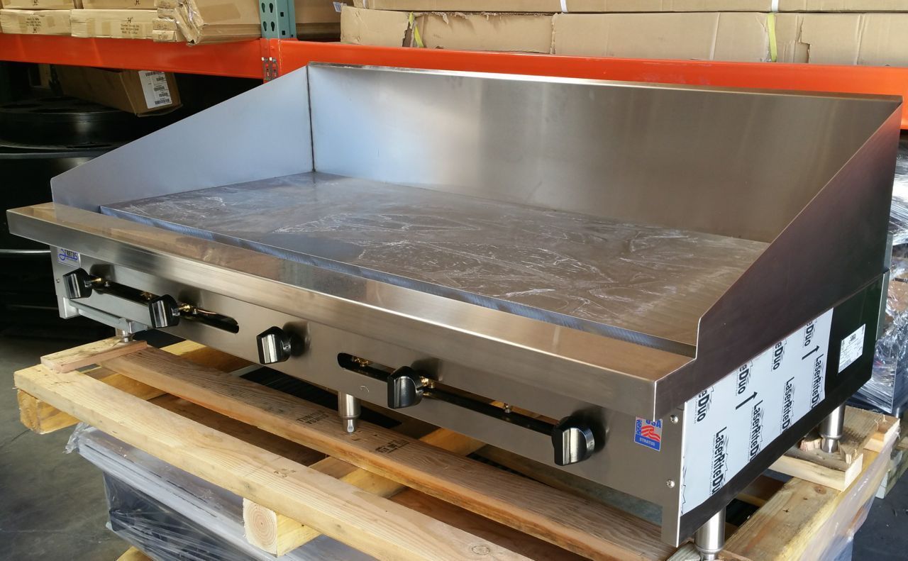 NEW 72" Griddle Gas Flat Top Grill 12" Back Splash Stratus SMG-72-SB-12H #4101