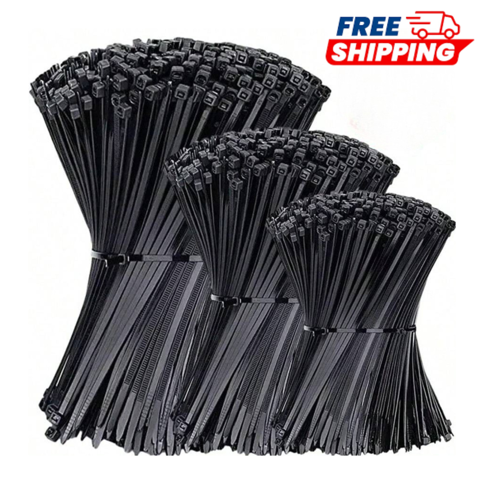 Black Cable Ties Zip Tie Buckle Wraps Tidy Natural Strong Nylon Strap Thick 100P