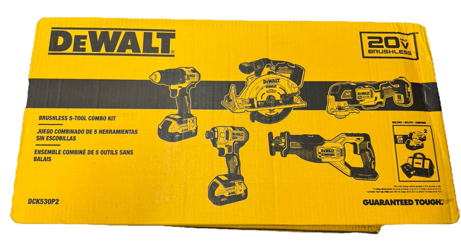 DEWALT DCK530P2 20V MAX 5-TOOL COMBO KIT Brand New