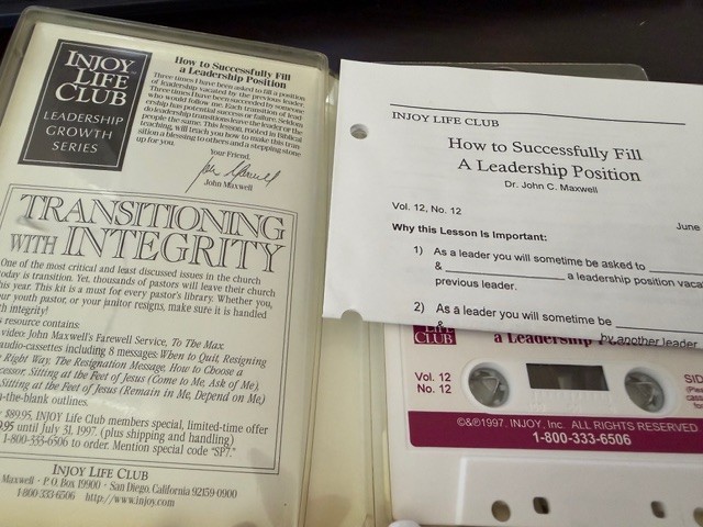 Dr. John C. Maxwell Cassette Series Mar-Dec 95, Jan, Feb. May-Dec 96, Jan-Jun 97