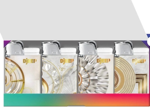 DJEEP Pocket Lighters, ELEGANT Collection, 4 Count Lighters