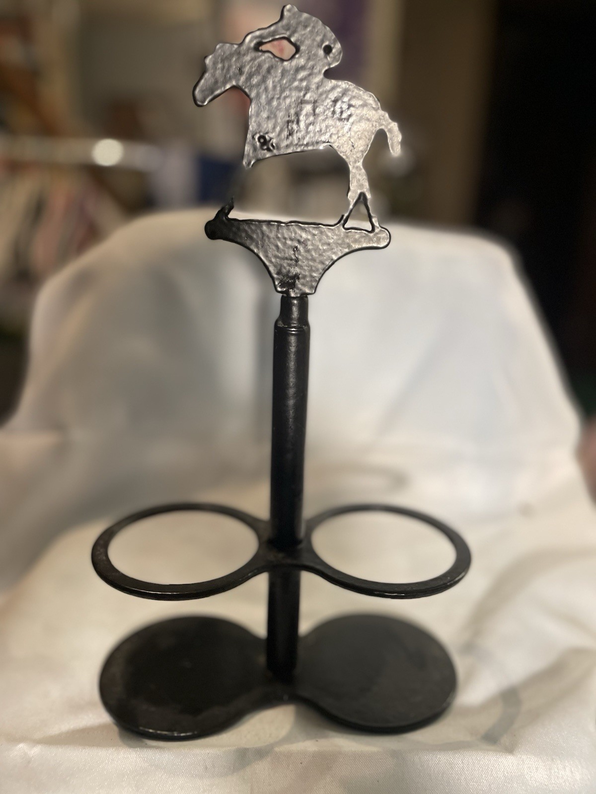4 Piece Bathroom Equestrian Gun Metal Set
