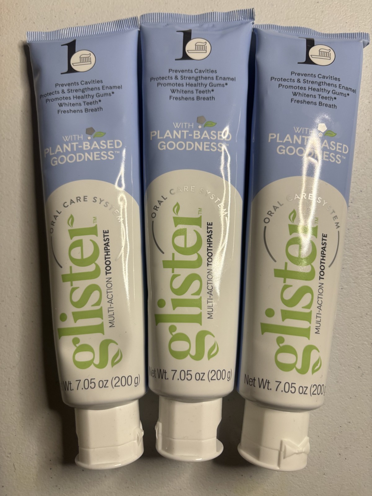 Glister Multi-Action Toothpaste 200g Plant-Based Oral Care System Fresh Breathx3