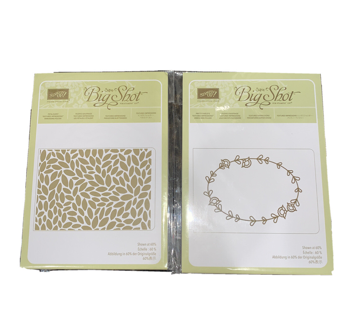 Stampin Up Textured Impressions Petal Burst & Pretty Paisleys Embossing Folder