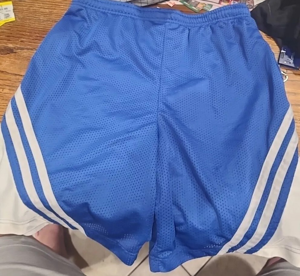 Spalding Regular Fit Shorts - Men's Medium  Blue & White With Draw String