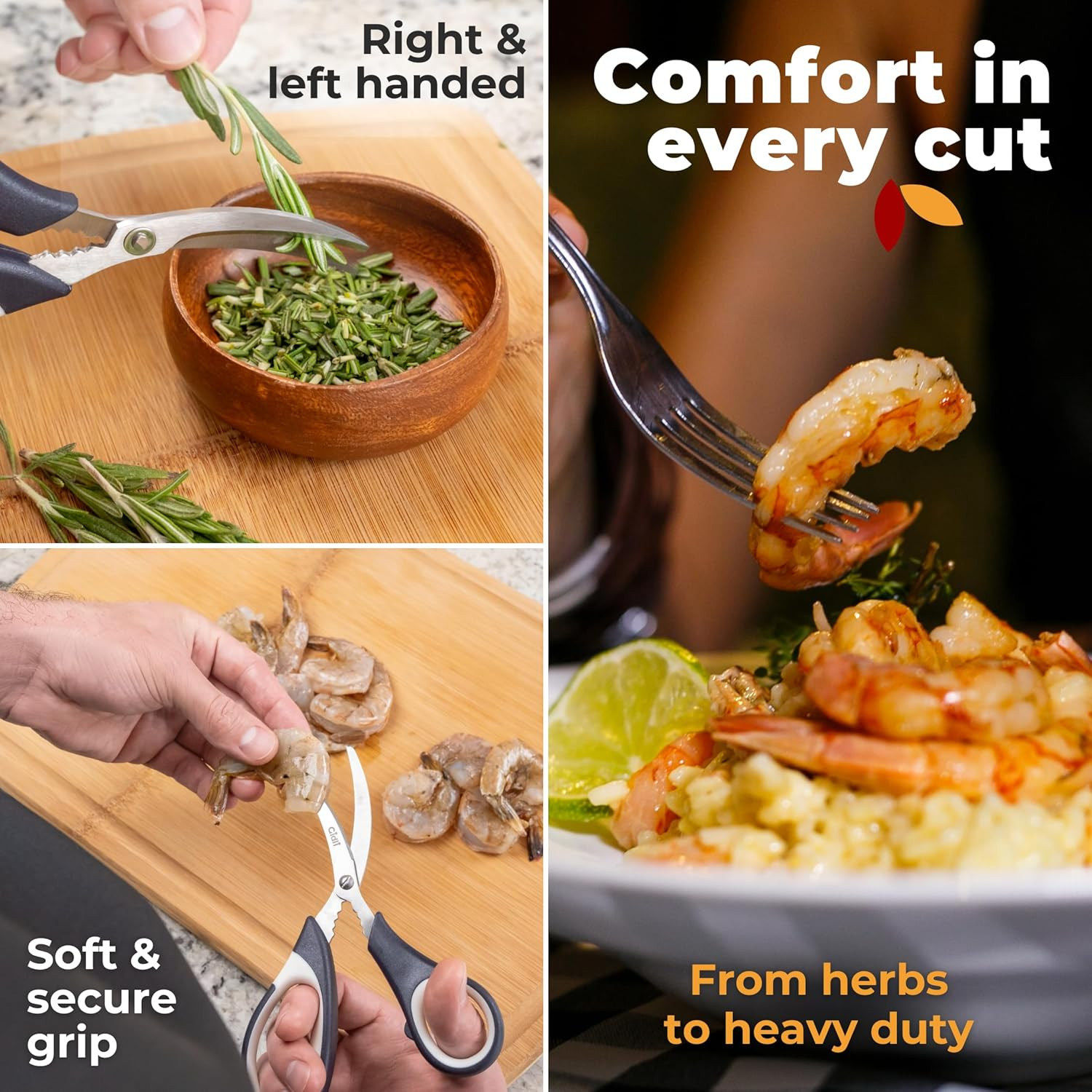 Kitchen Shears by - Lifetime Replacement Warranty - Includes Seafood Scissor...