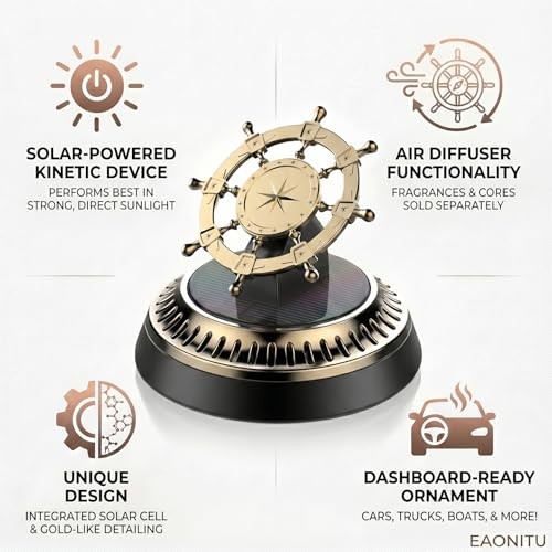 Solar Dashboard Spinner, Sun Powered Kinetic Car Diffuser Decoration,