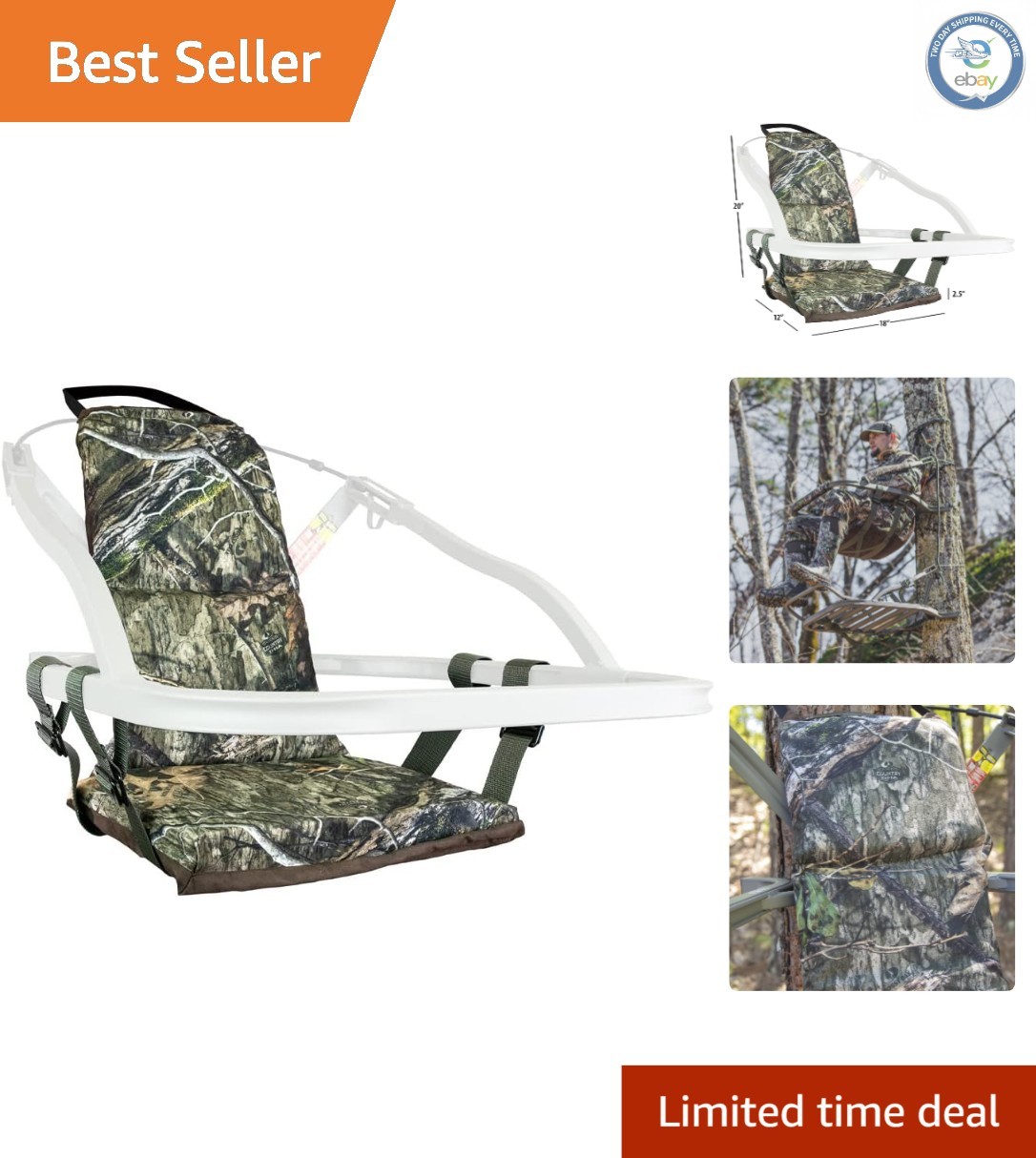 Cushy Foam Mossy Oak Camo Replacement Seat - Enhance Your Climbing Stands