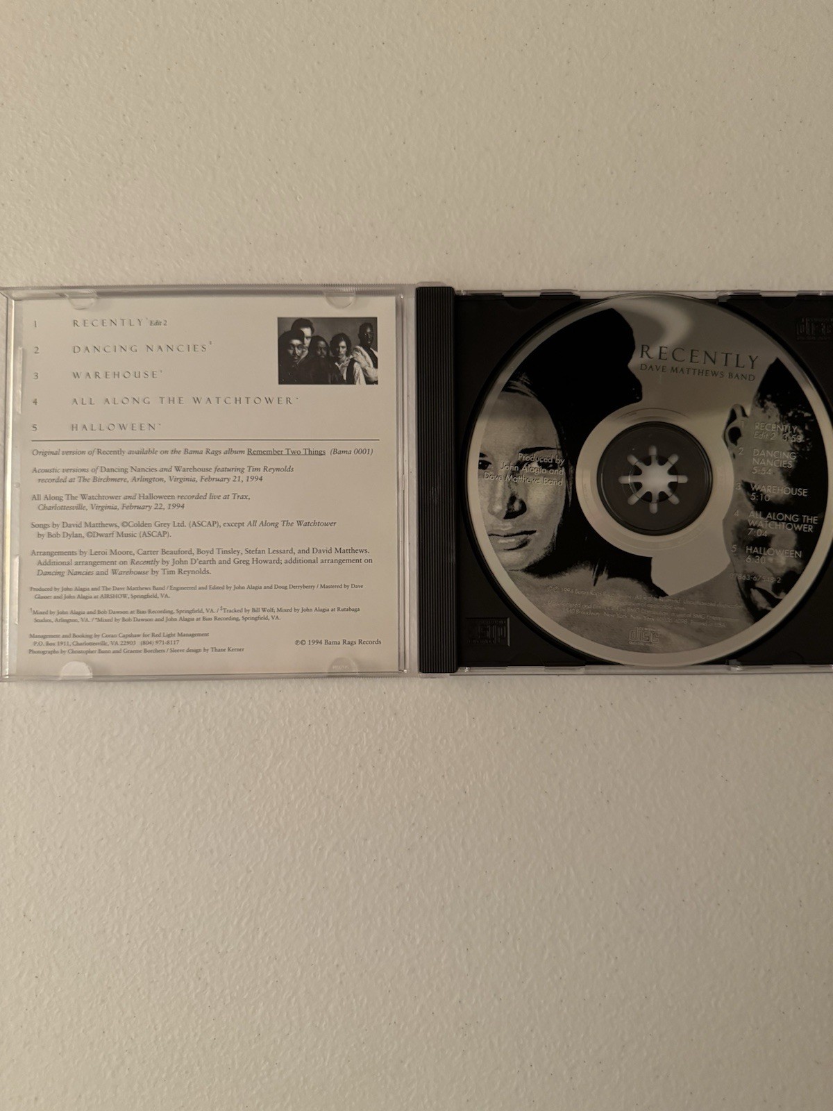 Dave Matthews Band - Recently (CD, 1994, Bama Rags Records)