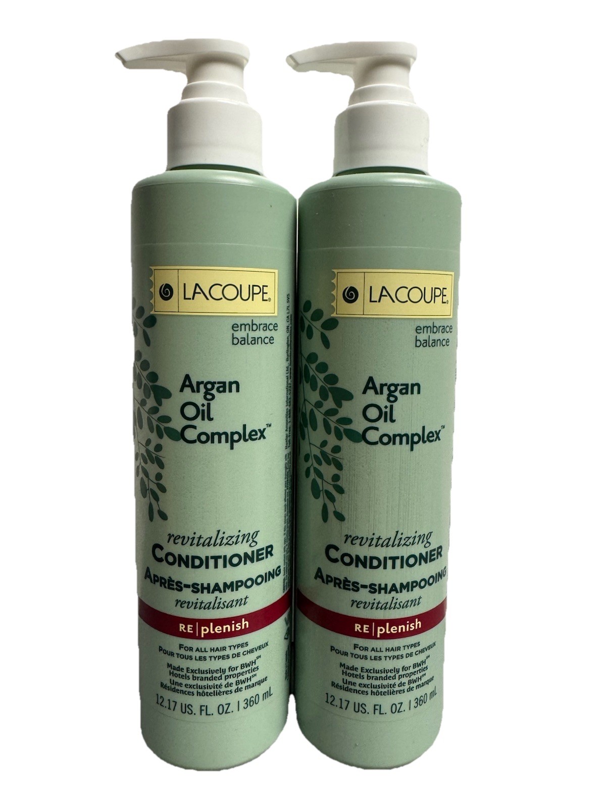 2 PACK lot LaCoupe Argan Oil Complex Revitalizing Conditioner Set 12oz Dovelok