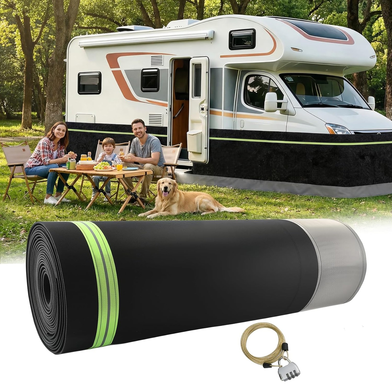 RV Skirting for Travel Trailers & 5th Wheels - Heavy Duty Camper Insulated Skirt