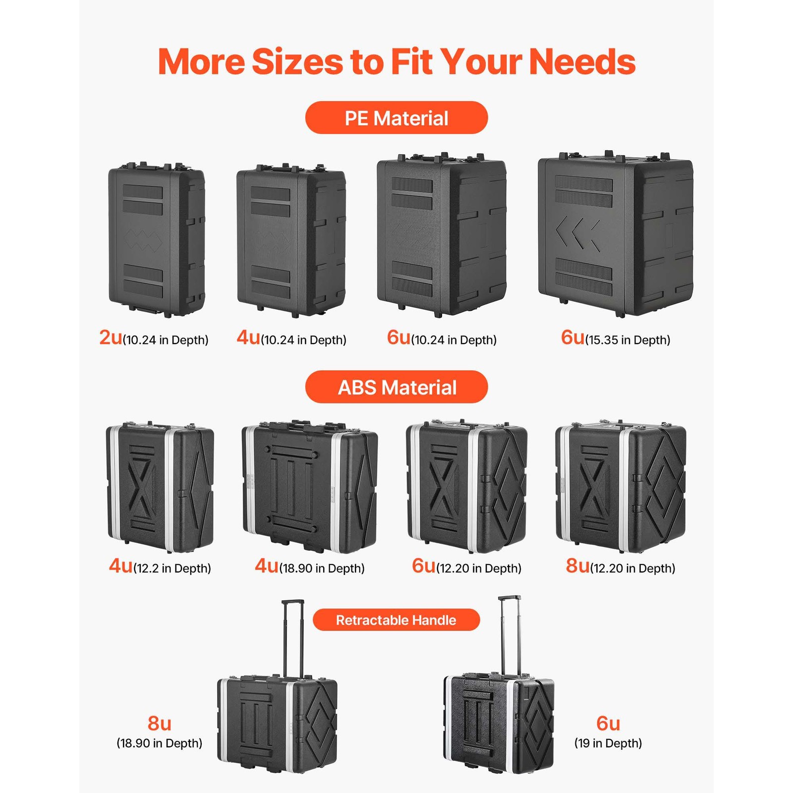 Uimoso 8U Rack Case Server Cabinet,12.2-In Depth Durable ABS with Secure Latches