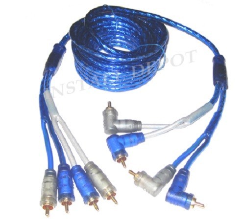 9' FT HIGH END 4 CHANNEL RCAs RCA CABLES 3X SHIELDED COMPETION RUNS 4 SPEAKERS