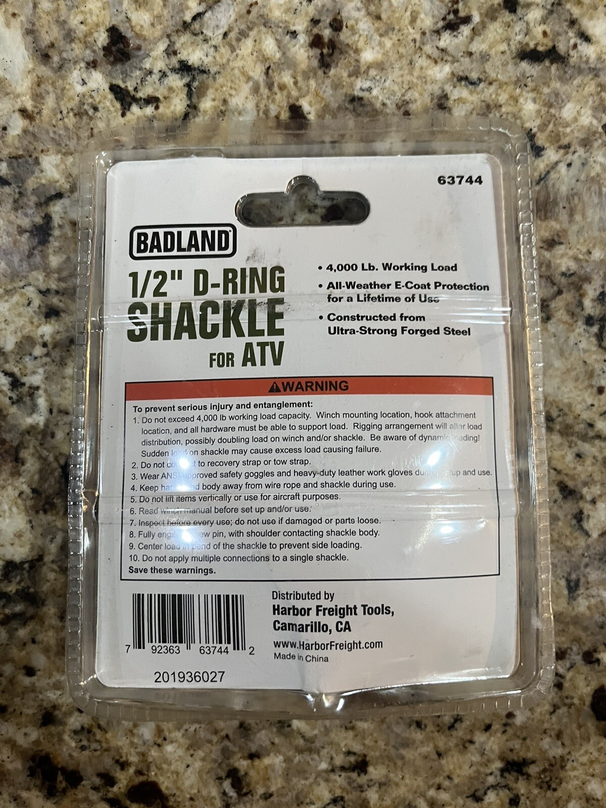 BADLAND 1/2'' D-Ring Shackle for ATV New