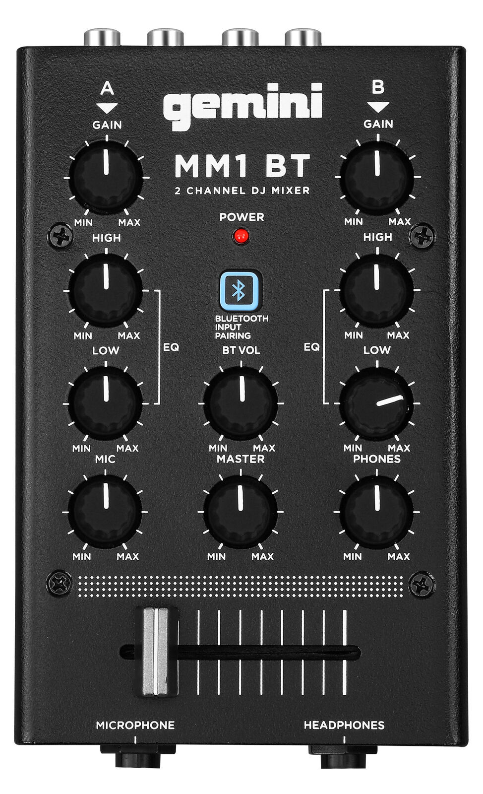 Gemini MM1BT 2-Channel DJ Mixer with Bluetooth Input New in Box!