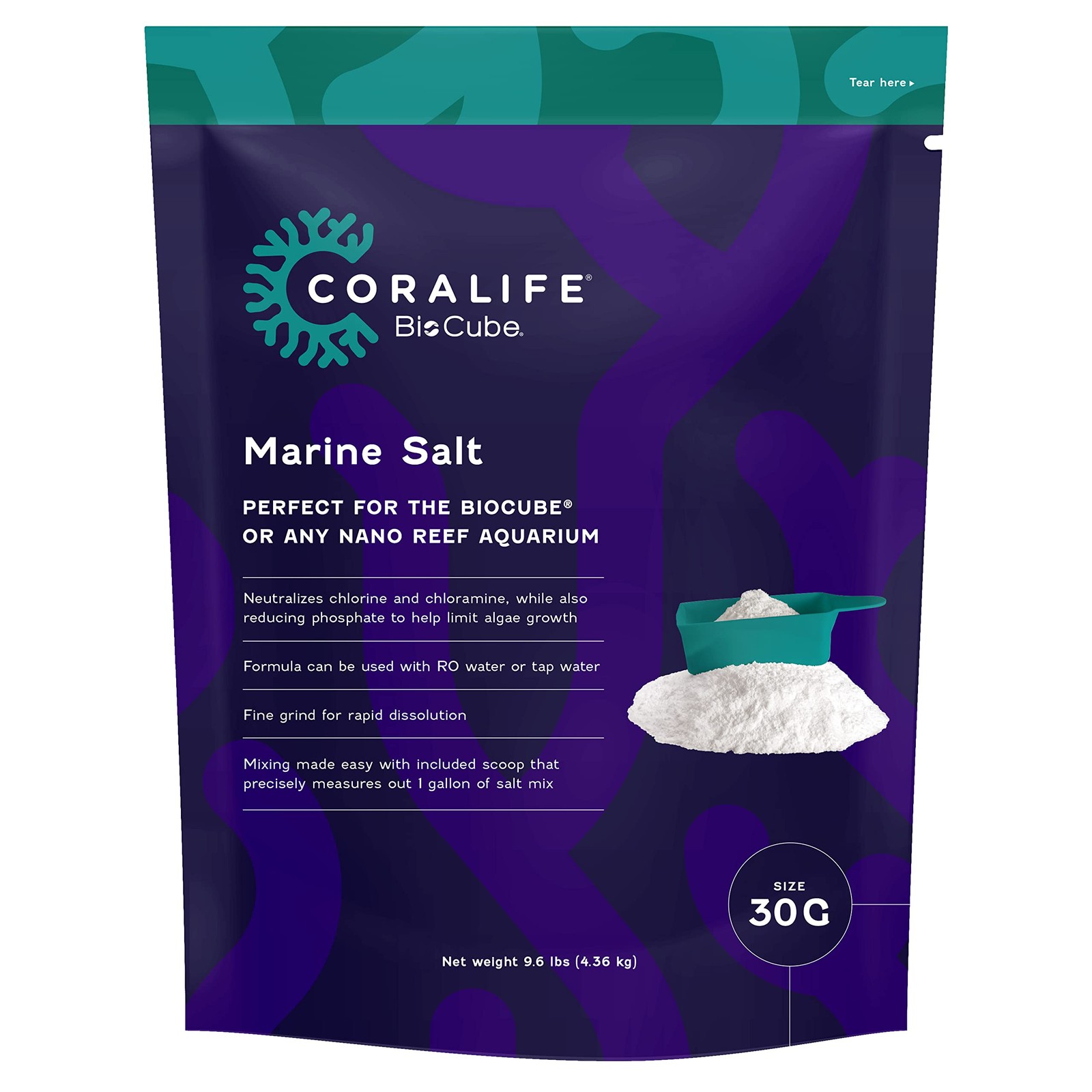 Marine Aquarium Salt Mix for 30 Gallon Fish Tank Reef Water Conditioner