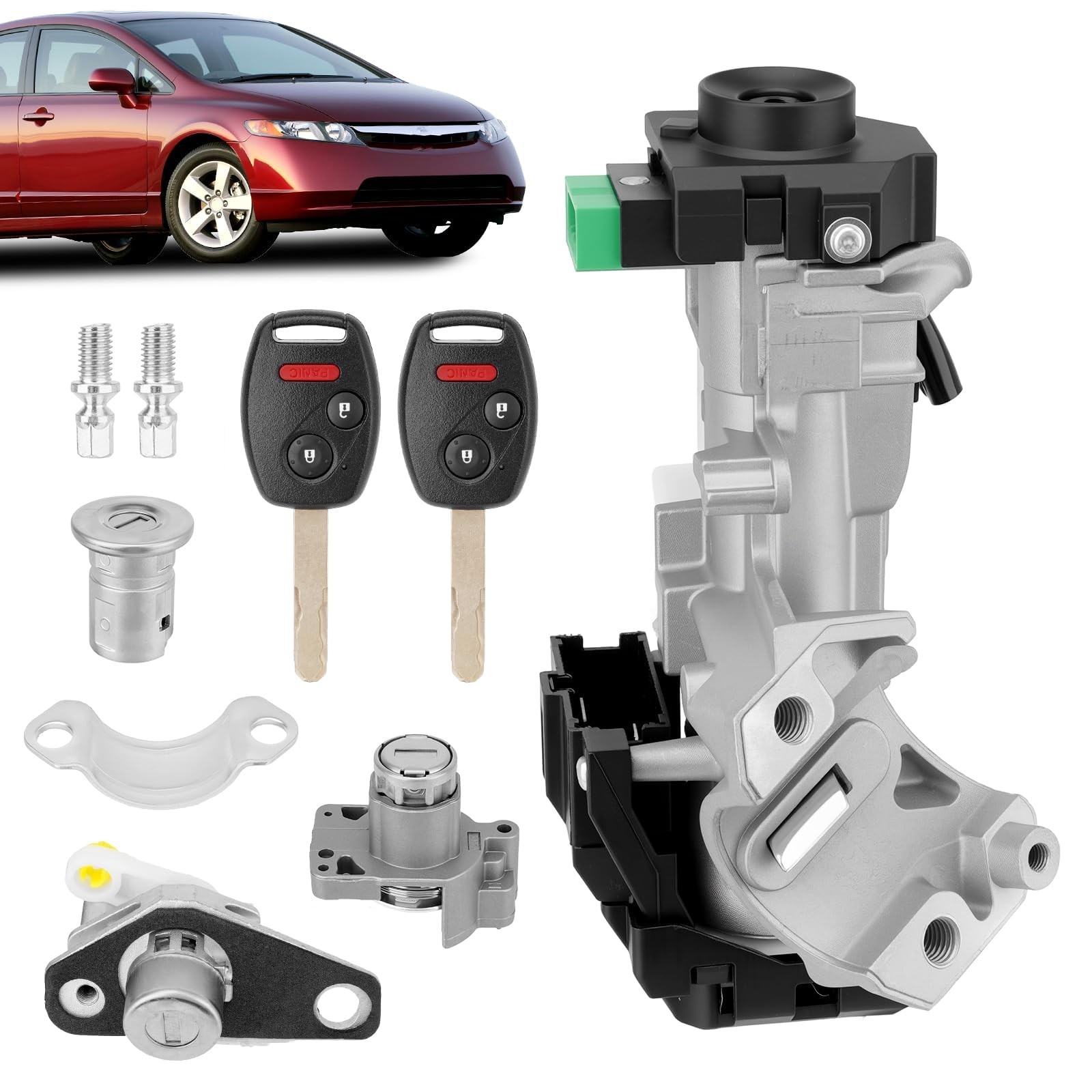 New Ignition Switch Cylinder Lock Auto Trans Kit For 2006-11 Honda Civic CR-V