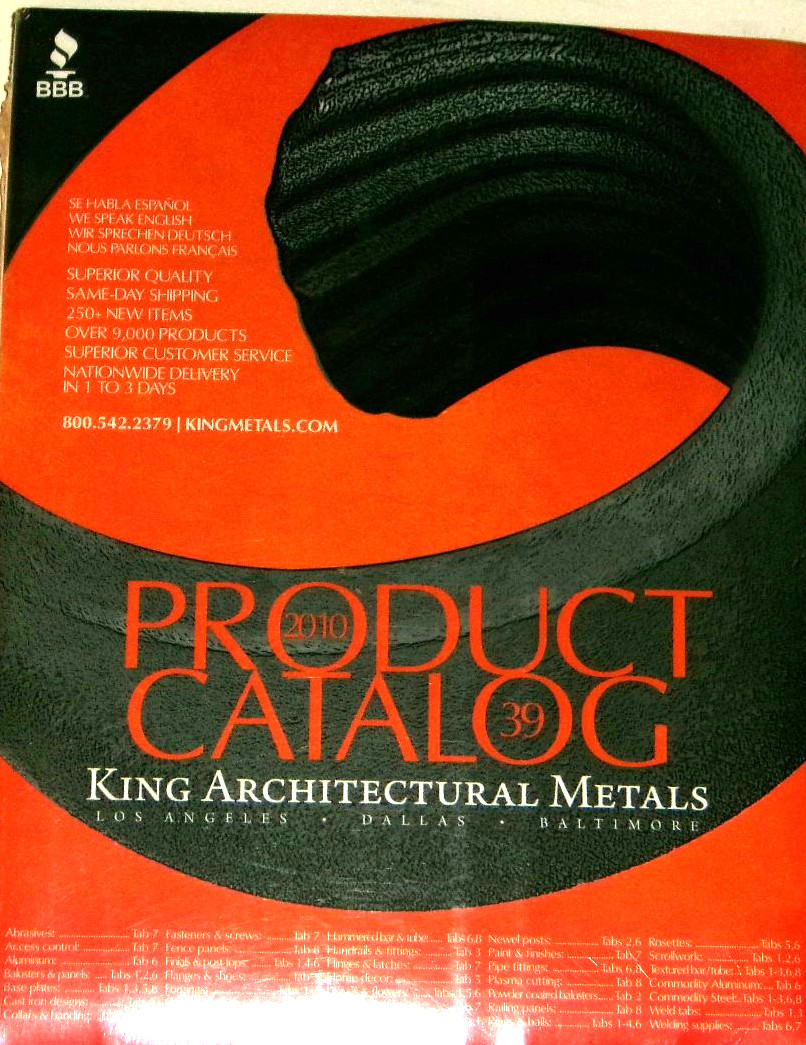 King Architectural Metals - Vol 39 - 2010 Product Catalog TP New/Sealed