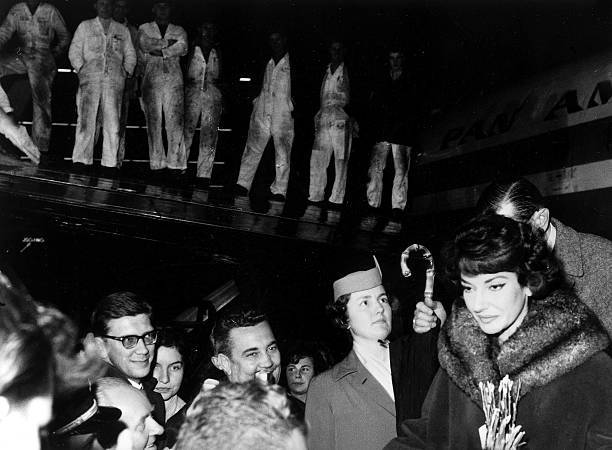 Maria Callas Arriving At Tempelhof Airport 1959 Old Film Music Photo