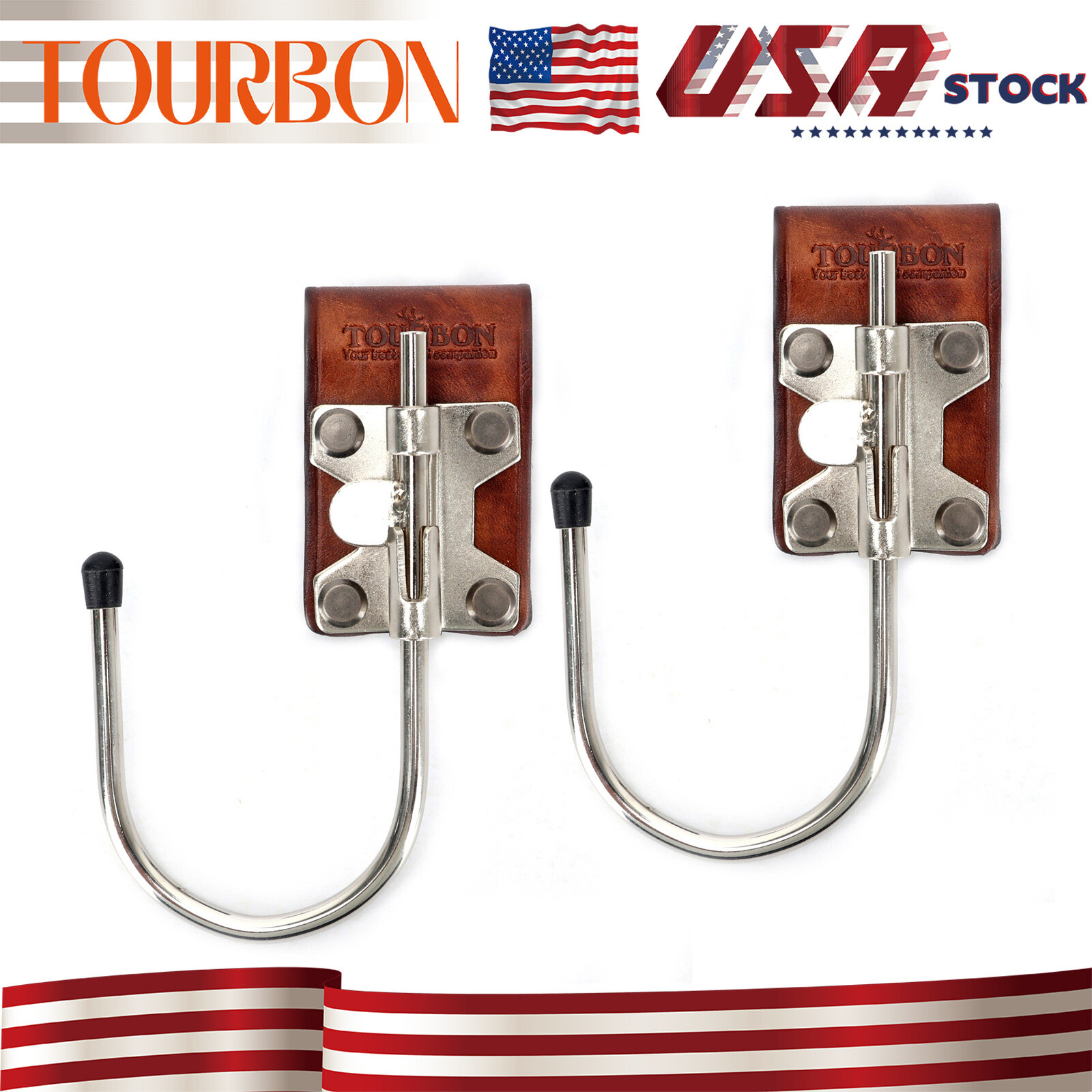 2 Pack Leather Metal Tool Hook Hanger Drill Carry Belt Workshop Holder-Xmas Gift