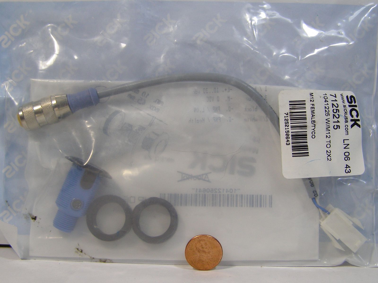 SICK LN0643 7125215 M12 FEMALE/TYCO PHOTO ELECTRIC SENSOR