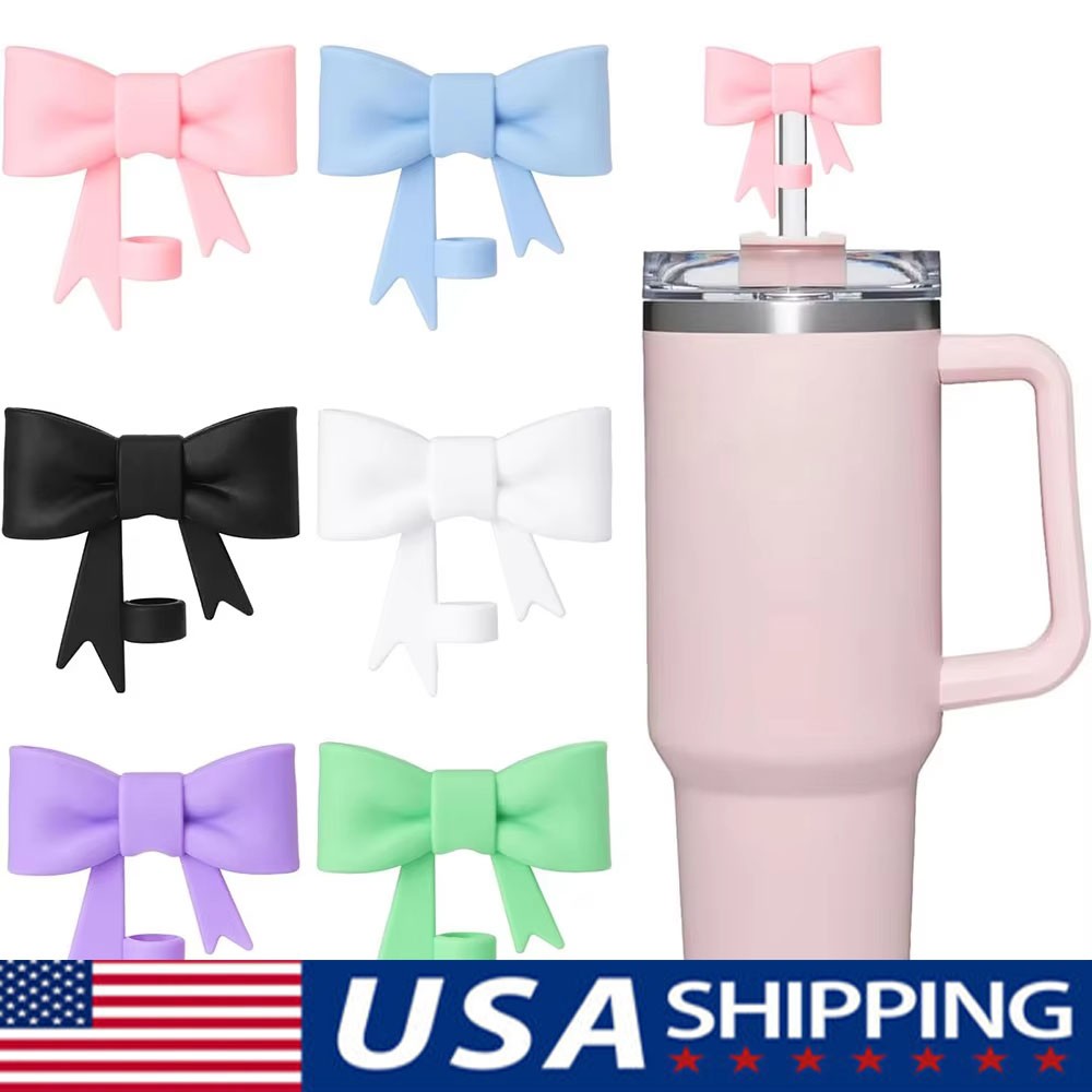 1~3Pack Pink Bow Straw Topper Cover Cap for Stanley Cup - Gift Idea!