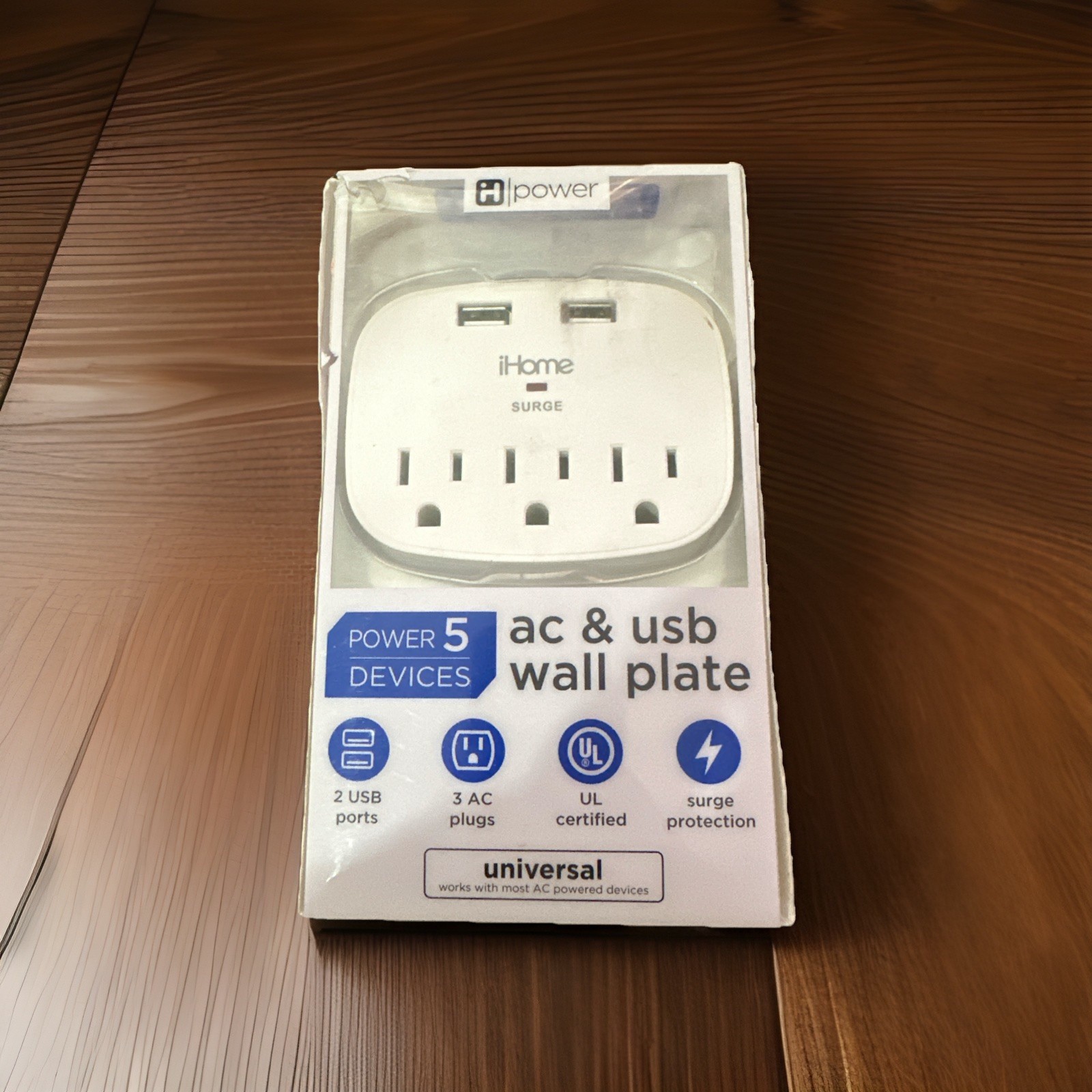 iHome 3 Outlet Smart Surge Protector IVORY 3 Prong Ivory Office Home Work Works!