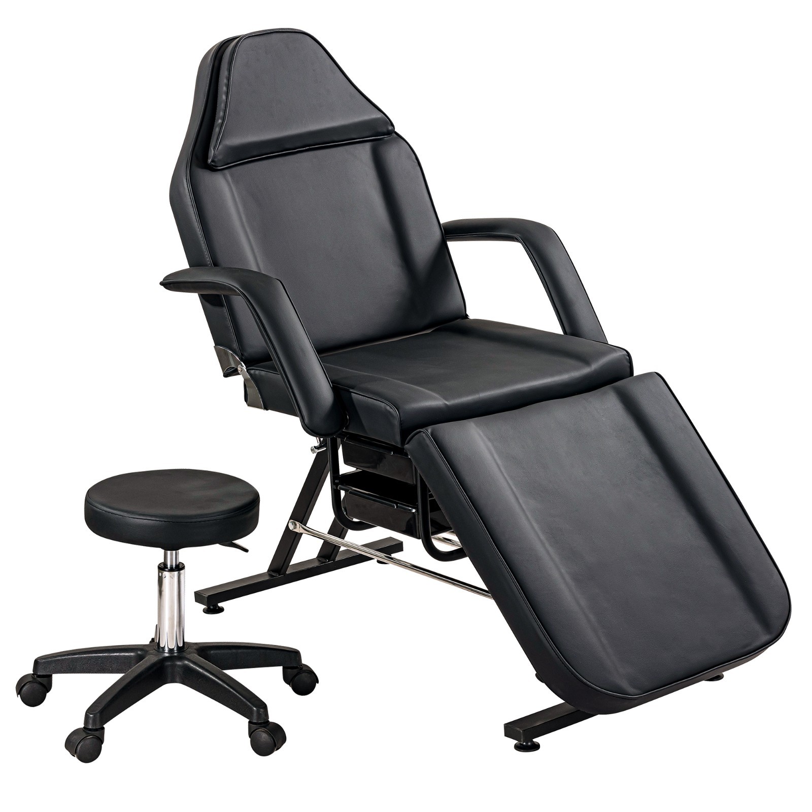 Multifunctional adjustable facial bed and table beauty equipment, black