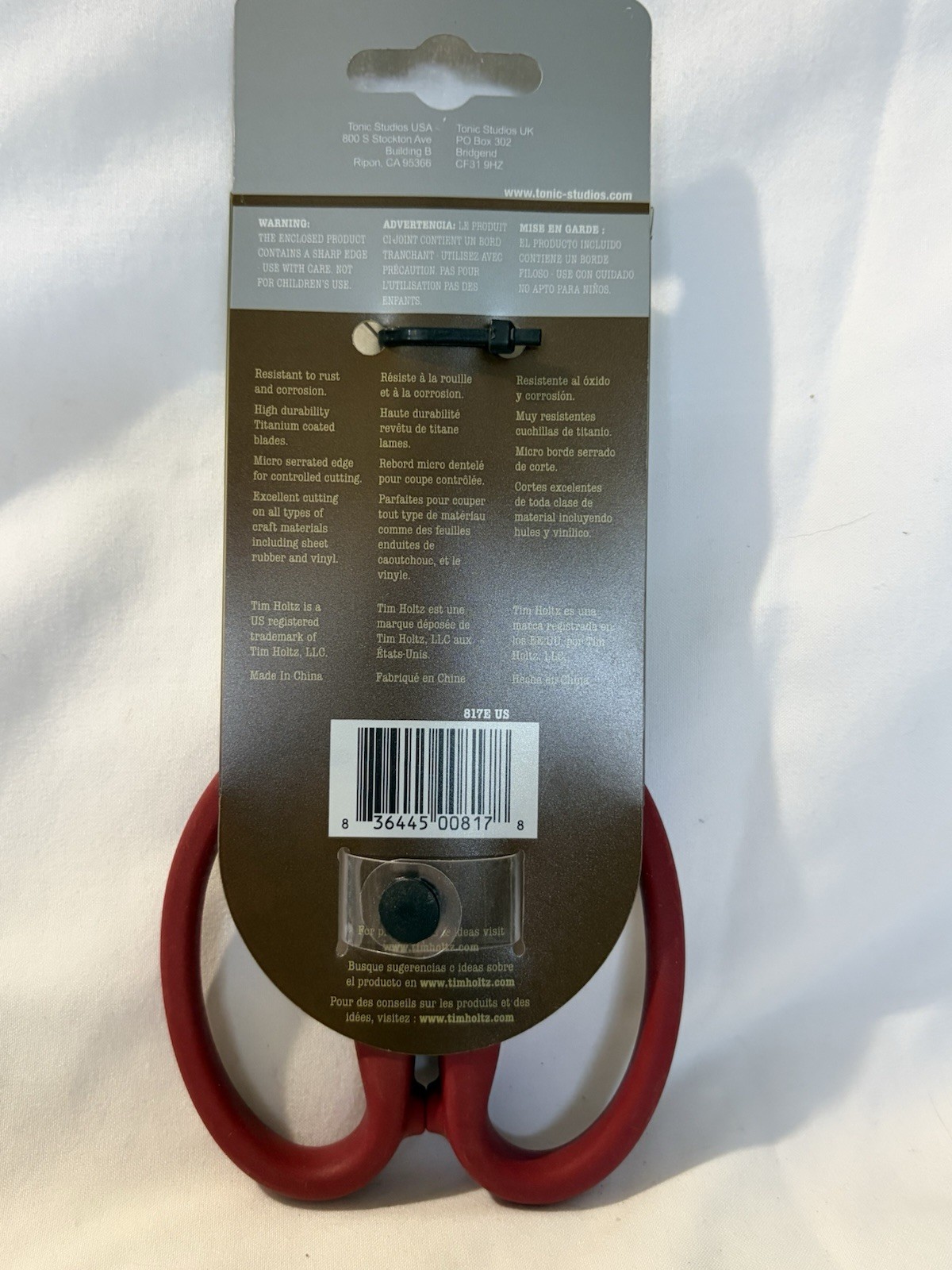 NEW Tim Holtz RED Handled 7” Titanium Snip Micro Serrated #817E US